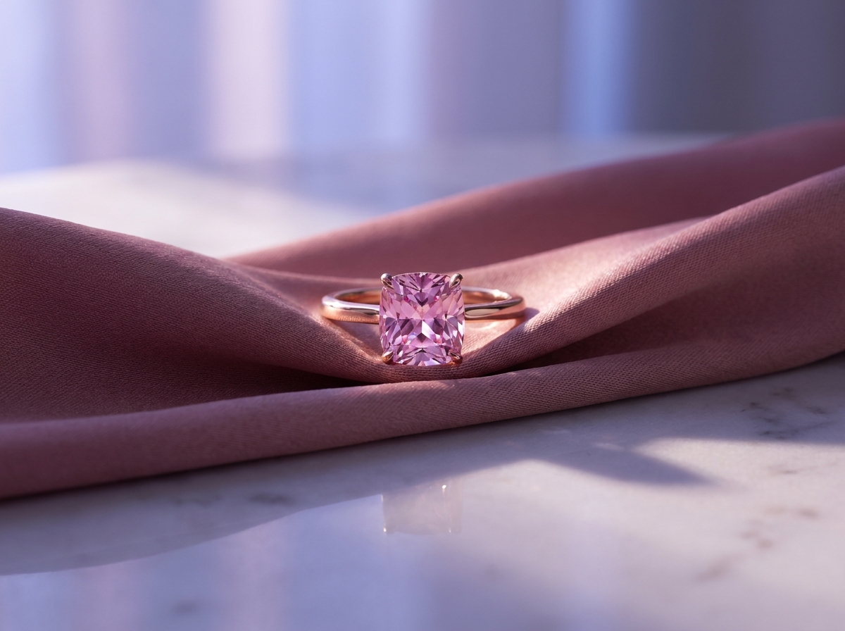 Gros plan sur un saphir bleu royal certifié dans un écrin de joaillier