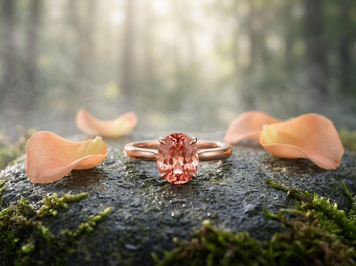 Bague trilogie saphir et diamants en or jaune sur main élégante